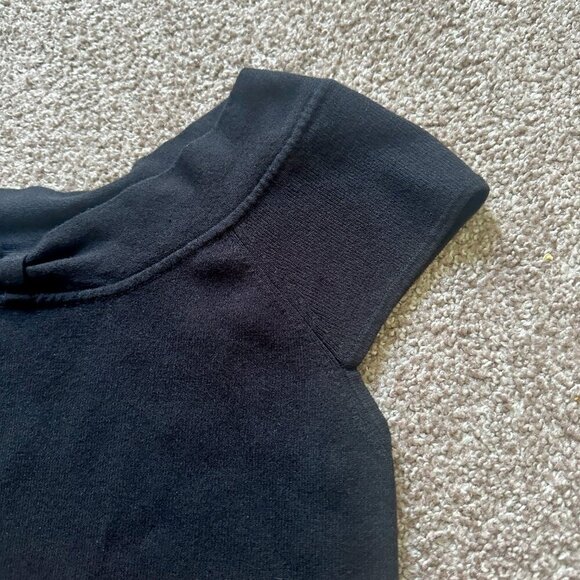 Ann Taylor Factory Black Knit Short Sleeve Shirt Women's Size Small Office Work - Picture 5 of 14